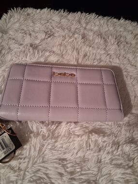 bebe Quilted Lavender Wallet 2pc